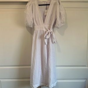 AMALIE THE LABEL LINEN MIDI DRESS